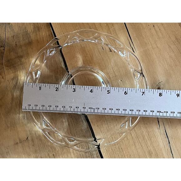 Vintage Imperial Glass Crochet/Lace Condiment 3 Piece Set. Mayo.Plate Bowl Spoon - Picture 7 of 10